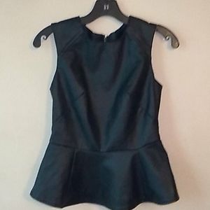 Pleather Pebplum Black Top